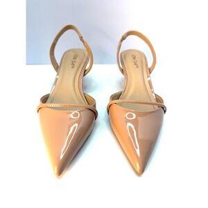 On 34th Angelinaa Pointed-Toe Stiletto Heel Pumps Nude Patent Size 6.5M NWT/BOX